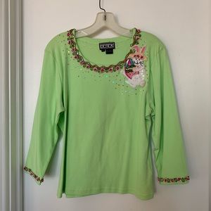 WOMENS BEREK BY TAKAKO SAKON GREEN EASTER TOP